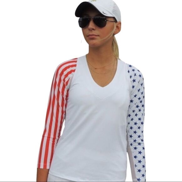 Stars & Stripes Sleeves 2 Go /Tee 2 Sea - NWT - Picture 1 of 9